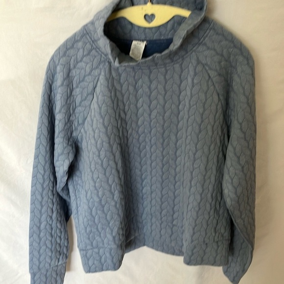 RBX: Blue Quilted Long Sleeve Top- Cowl Neck- M - Picture 8 of 14